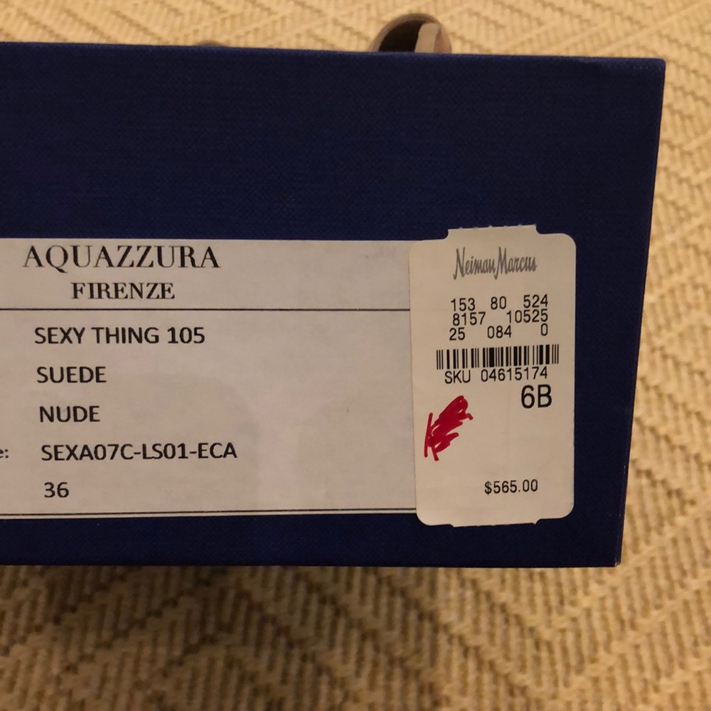 NEW AQUAZZURA Firenze Sexy Thing 105SuedeNudeHeels - Picture 4 of 4